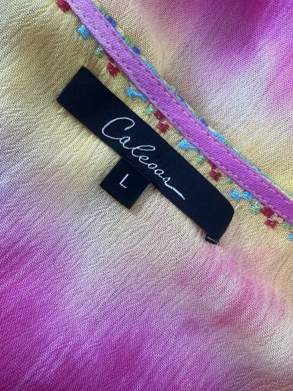 Caleaas Embroidered Boho Festival Tunic size Large - Picture 7 of 9